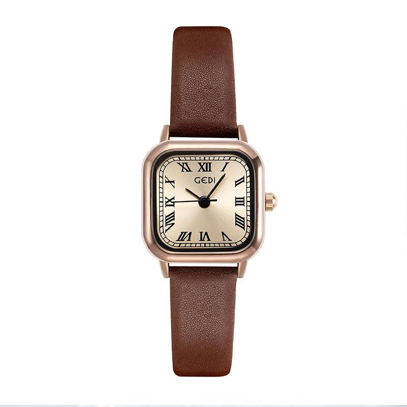Korean Style Retro Small Sugar Cube Watch Female Niche Simple And Versatile Mini Temperament Student Literary Women'S Watch