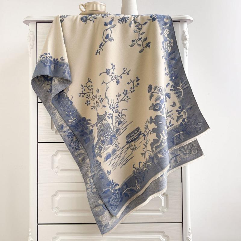 Star Scarf Women's Chinese Landscape Painting Shawl Temperament Warm Versatile Autumn and Winter Imitation Cashmere Long Scarf