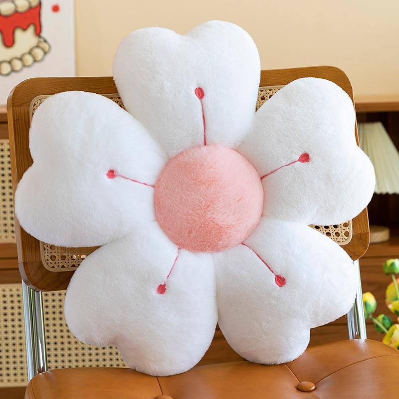 Traffic Style Flower Cushion Pillow Office Cushion Waist Plush Toy Living Room Sofa Petal Daisy Cushion Premium