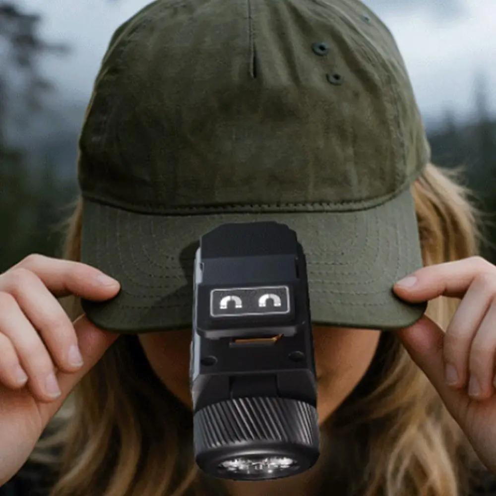 EDC Clip Flashlight Magnetic 90° Adjustable Lamp Head Gesture Sensing Work Light With UV Light Rechargeable Mini Pocket Lamp