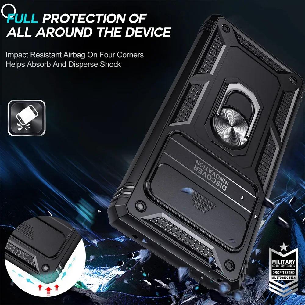 Protective Cases for Google Pixel 9 8 6 Pro with Slide Camera Protector 2 In 1 Phone Case with Kickstand Cover Funda Pixel Shell