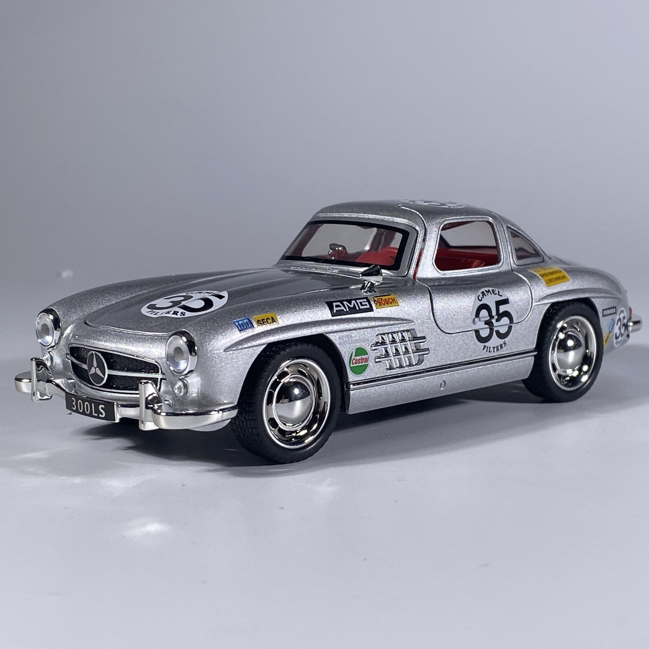 

1:32 Benz 300SL 35# Vintage Classic Alloy Diecast Model Car Desktop Simulation Decoration Indoor Trendy Toys Ornaments Valentine серебряный