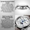 OLEVS Automatic Men's Wristwatch Multi-Calendar Moon Phase 3 ATM Water Resistant Business Classic Luxury White