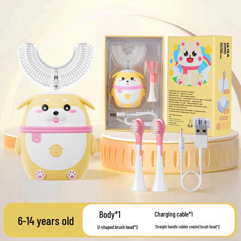 מברשת שיניים חשמלית לילדים עם עיצוב מצויר של אסטרונאוט, דינוזאור וחדי קרן