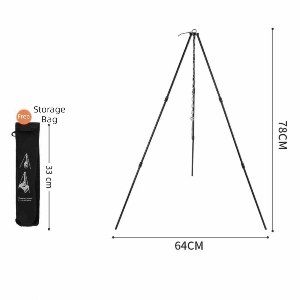 Portable Camping Tripod Adjustable Height Aluminum Zinc Zinc Alloy Tripod Cooking Pot Tripod  BBQ