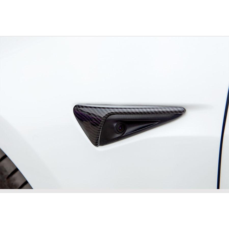 For Model Y 3 2021 Carbon Fiber Style Side Camera Protection Cover 2PCS