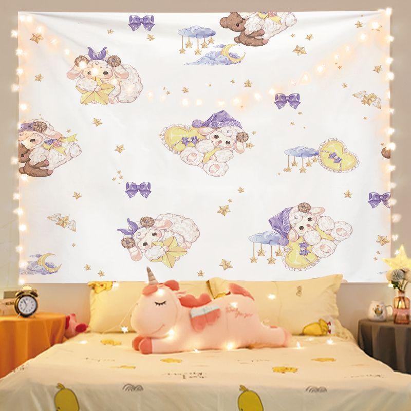 Mushroom Garden Lolita Girl Tapestry Wall Hanging Home Decor for Bedroom Living Room Lace Lolita Cute Pet Cartoon Warm