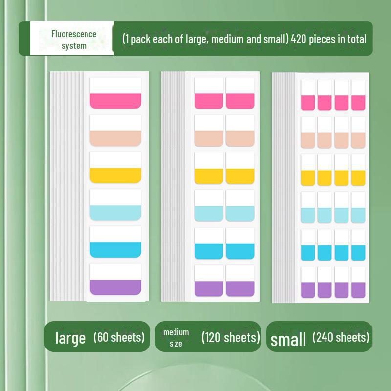 Custom Morandi Index Label Sticky Notes – Fluorescent Bookmarks for Students