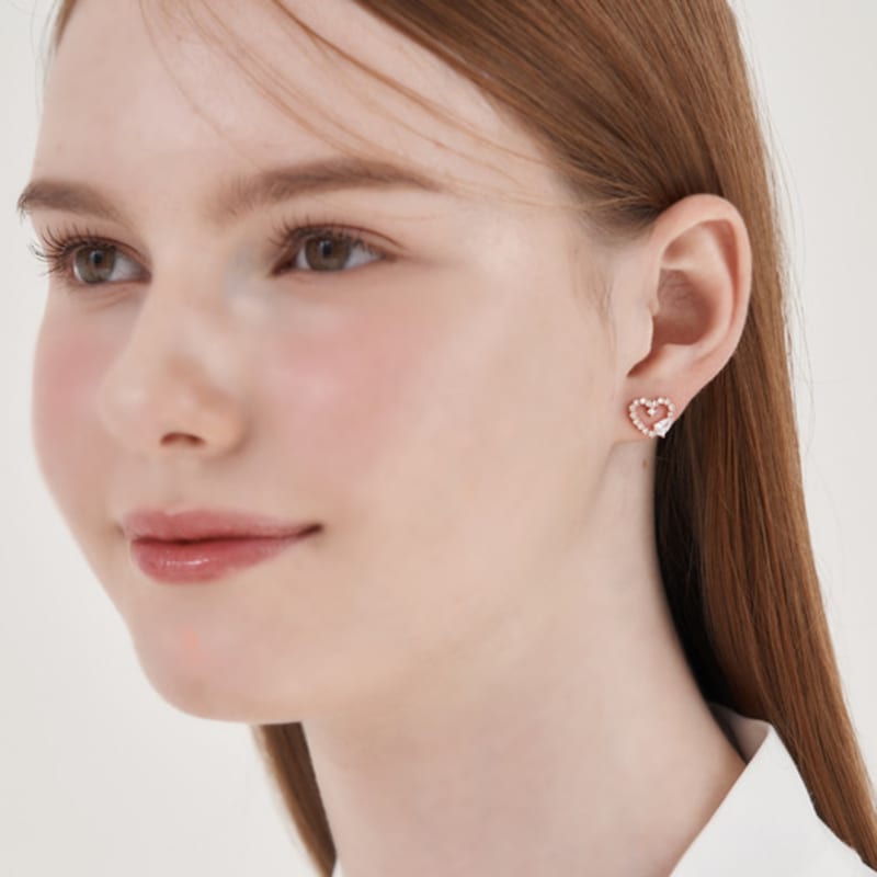 CRANNE 14K GF Water Drop Engraved Heart Earrings C24EGF199