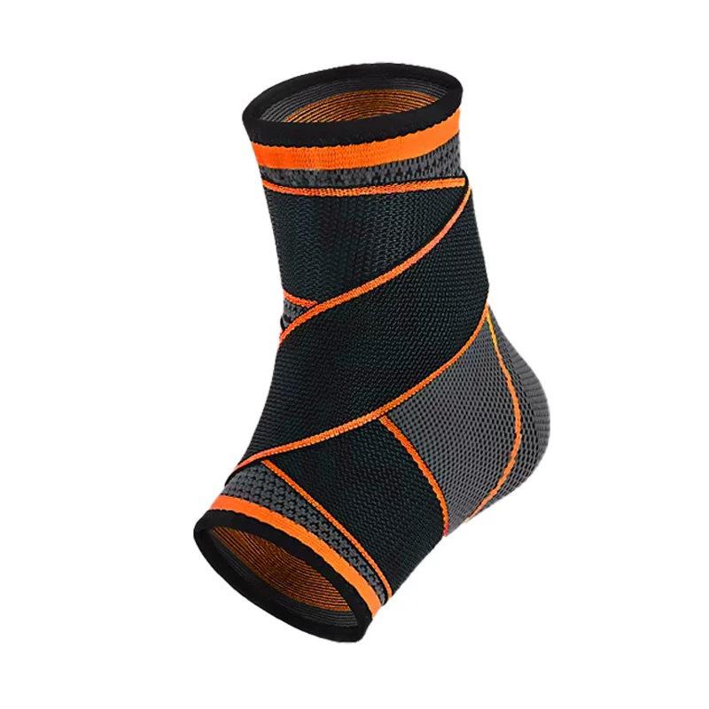 

Unisex Sports Compression Ankle Strap - Breathable Anti-Sprain Protector for Basketball & Running Orange - Single