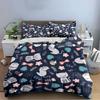 Cute Cartoon Cats Floral Design Bedding Duvet Cover Set Duvet Cover Pillowcases (1 * Duvet Cover 2 * Pillowcases, Without Duvet Insert)