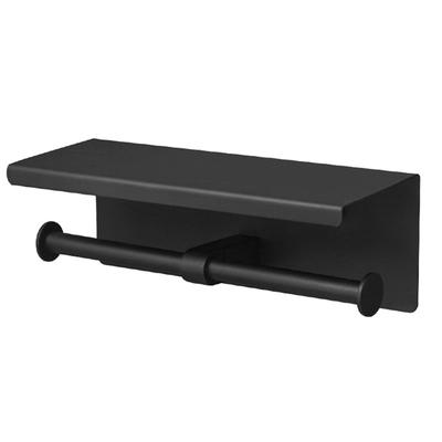 A84E-1 PCS Stainless Steel Tissue Holder Hotel Engineering Toilet Paper Rack Roll Box Black