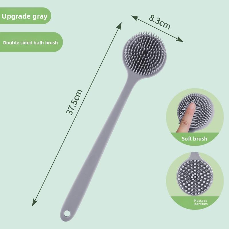 Silicone Long Handle Double-Sided Bath Brush for Exfoliation and Massage