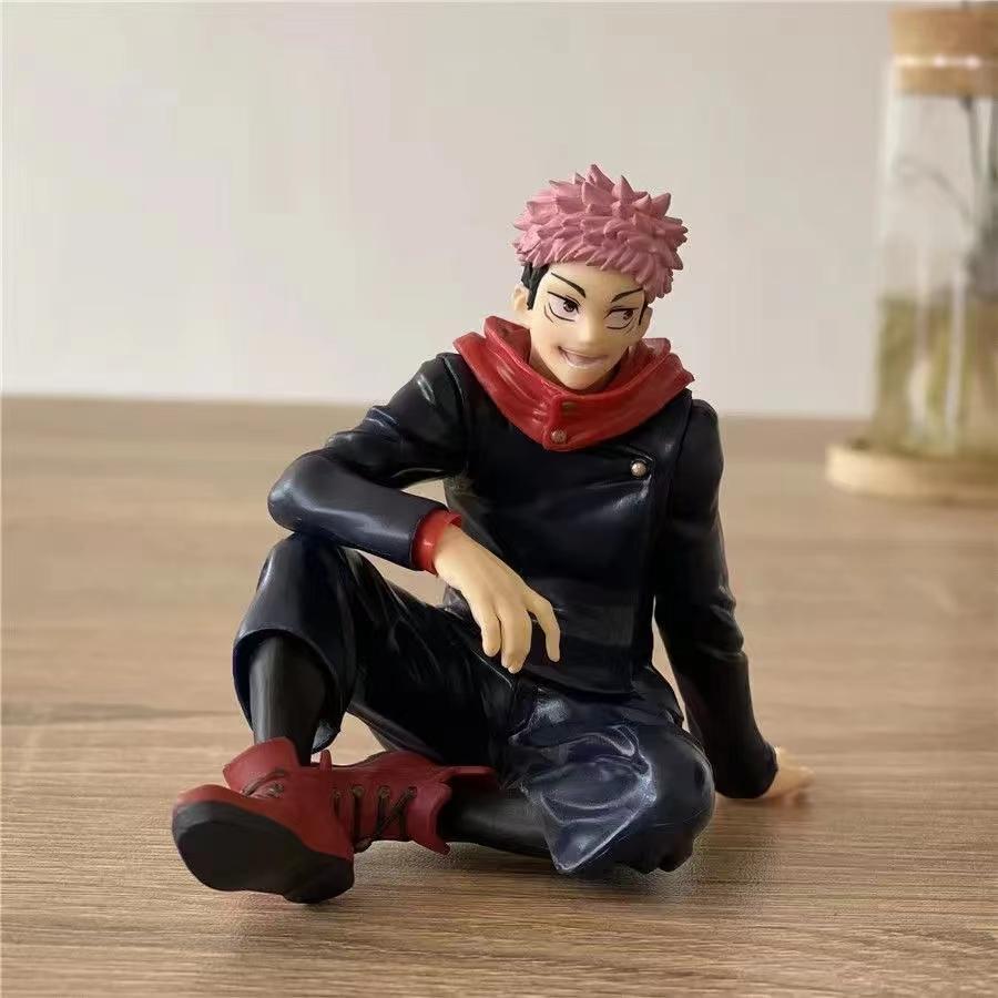 8cm Anime Jujutsu Kaisen Figure Itadori Yuji Gojo Satoru Seated Noodle Stopper Model Pvc Collectible Pvc Statue Doll Toys Gift