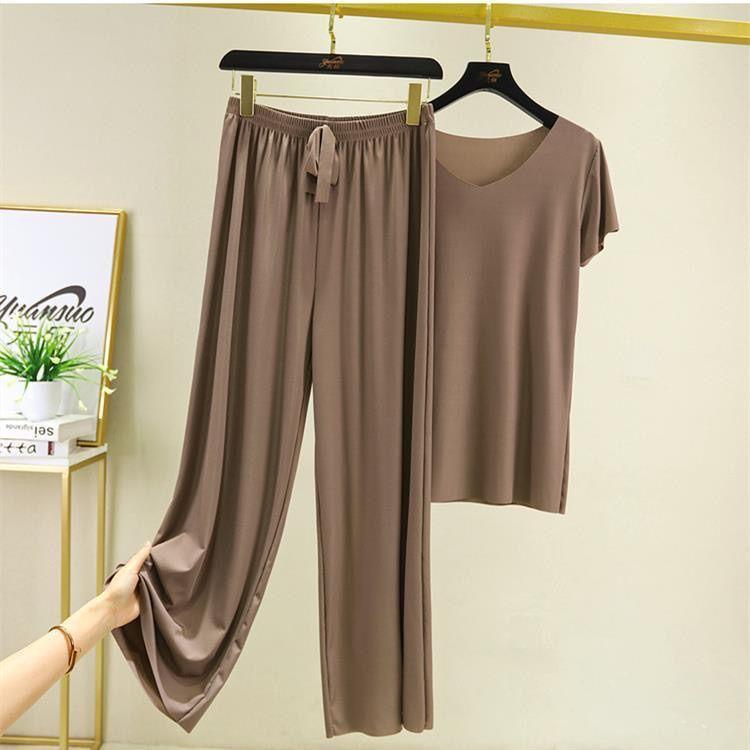 Ensemble de vêtements d'intérieur pour femme pour la maison, tenue d'été pour salon, pantalon d'intérieur ample d'automne, ensemble deux pièces pour femme, mignon