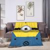 Cartoon M-Minions Face Print Flannel Blankets Winter  Warm Soft Throw Blanket for Kids Adult Bedroom Bedspread Sofa Bed Cover