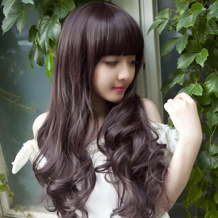 Cosplay Wig Long Wave Curly High Temperature Fiber Lace Front Women чёрный