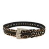 Fashion Print Leopard Pattern Rhinestone Metal Buckle Decoration Women Wide Belt