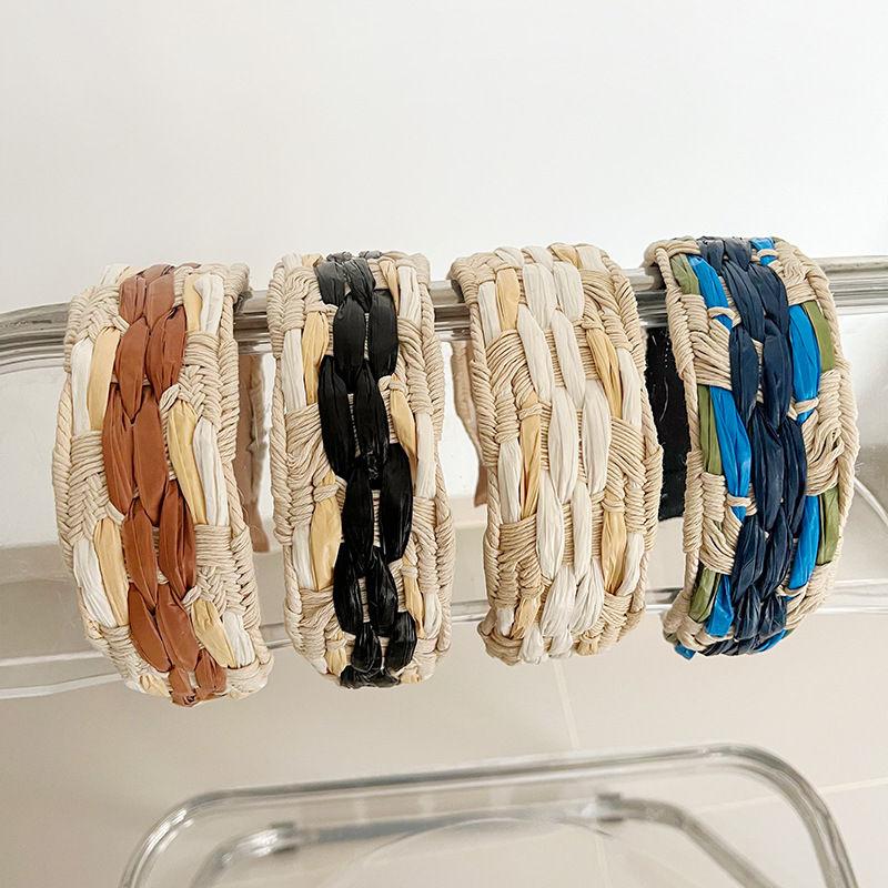 

Поворотная повязка на голову в классическом стиле, плетение с широким краем, обруч для волос, аксессуары для волос