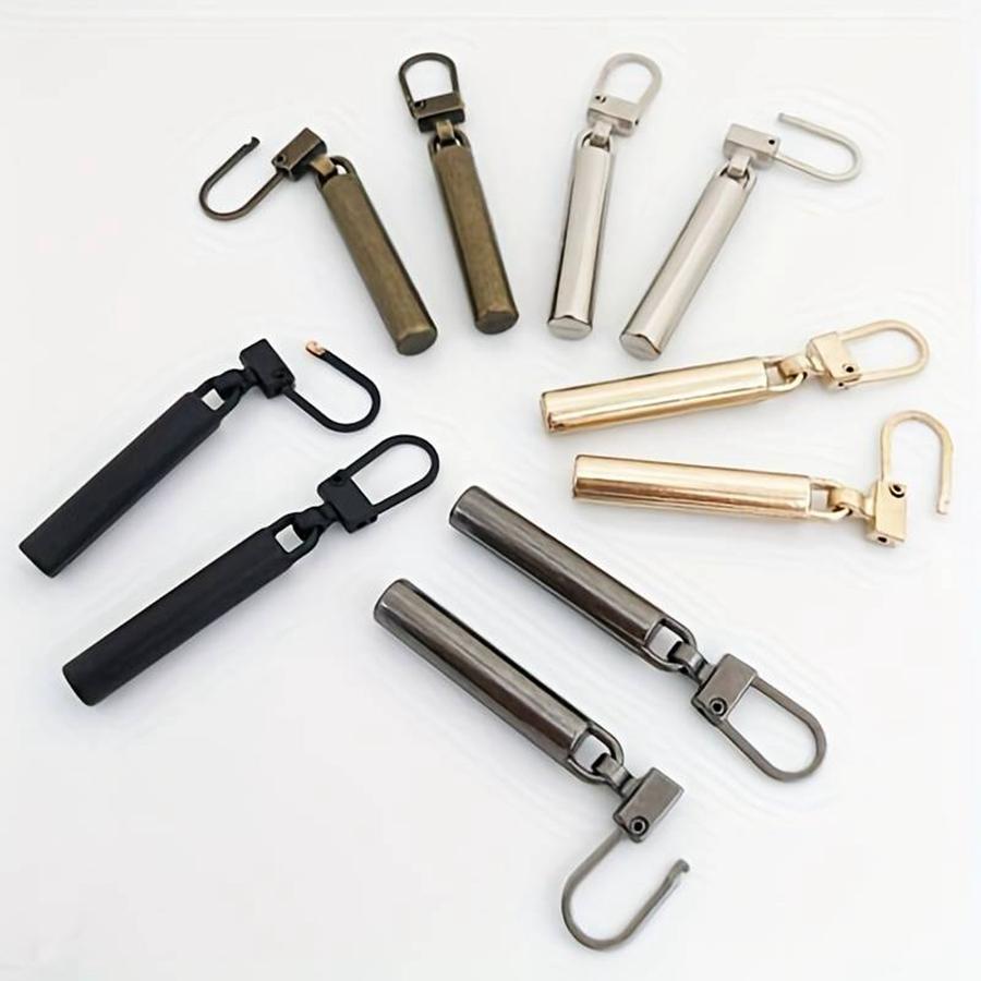 5 Stück abnehmbare Metall-Reißverschluss-Abzieher Reißverschluss-Schieber Kopf Reißverschluss-Zuglasche DIY Nähen Taschen Daunenjacke Reißverschlüsse Schieber-Reparatur-Sets