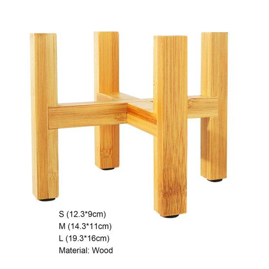 Pot Tray Wood Stable Anti-deformed Anti-crack Four Feet Pot Rack for Home