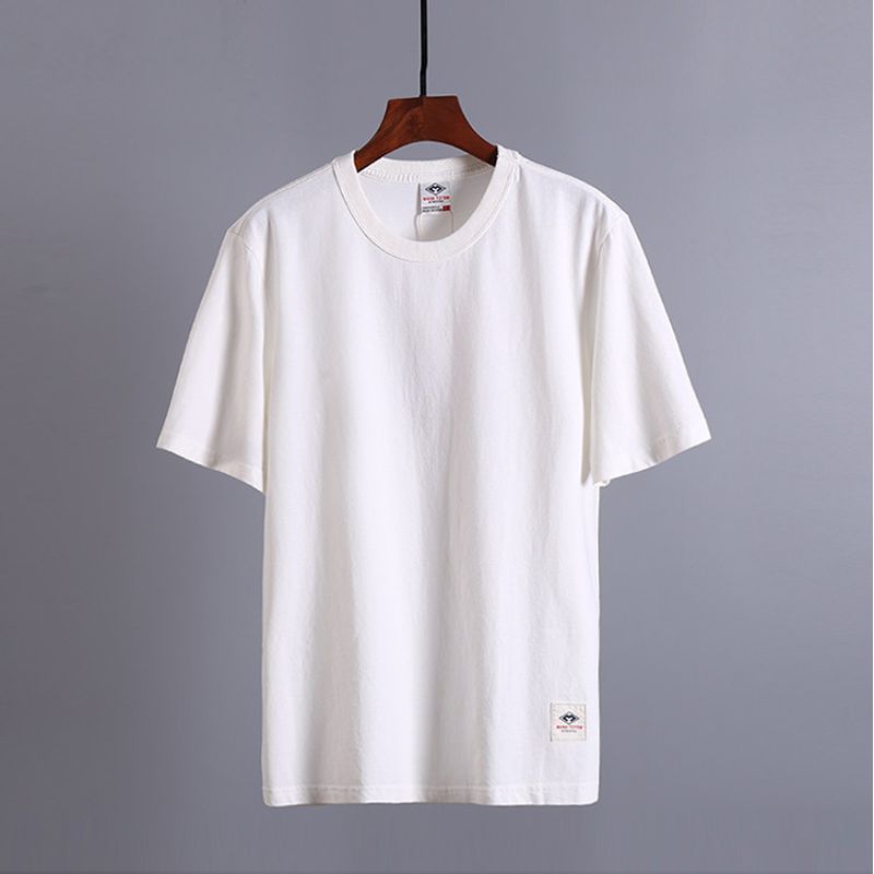 Exported to Japan Export Balance Cargo with Logo Cut off Big Sale Men Summer Factory Original Order Print Pure Cotton Pullover Short Sleeve T-shirt