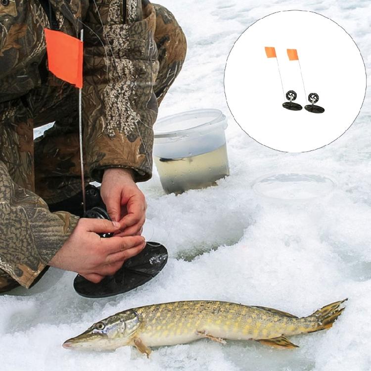 Pack of 2 Ice Fishing Flags Ice Fishing Flags Indicators Ice Fishing Tip Up Flags Set Cold Resistant For Winter Fishing