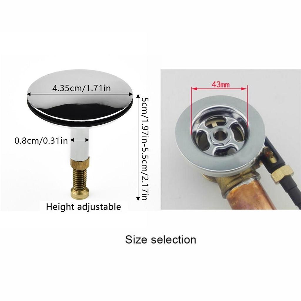 Bath Sink Waste Plug Bathroom Bathtub Drain Pop-Up