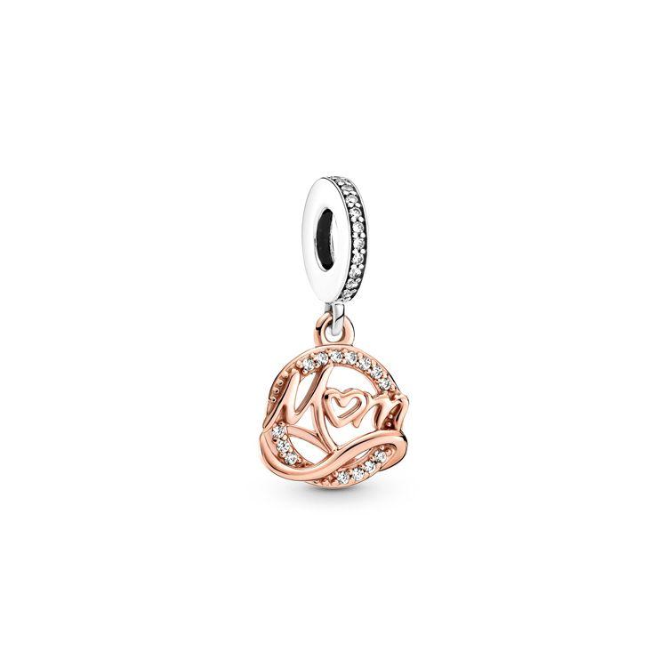 Pandora Rose Gold Two-Tone Mother Pendant Unisex Jewelry 789374C01 Rose Gold