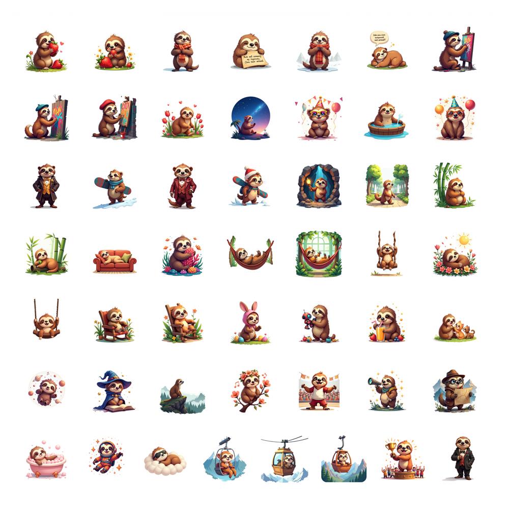 

50pcs Stickers Funny Stickers Animal Stickers For Fridge Car Sticker Guitar