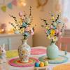 1PC Easter Egg Floral Stems Artificial Daisy Eucalyptus and Berry Sprigs for Vase Centerpiece and Spring Home  Easter  Decor