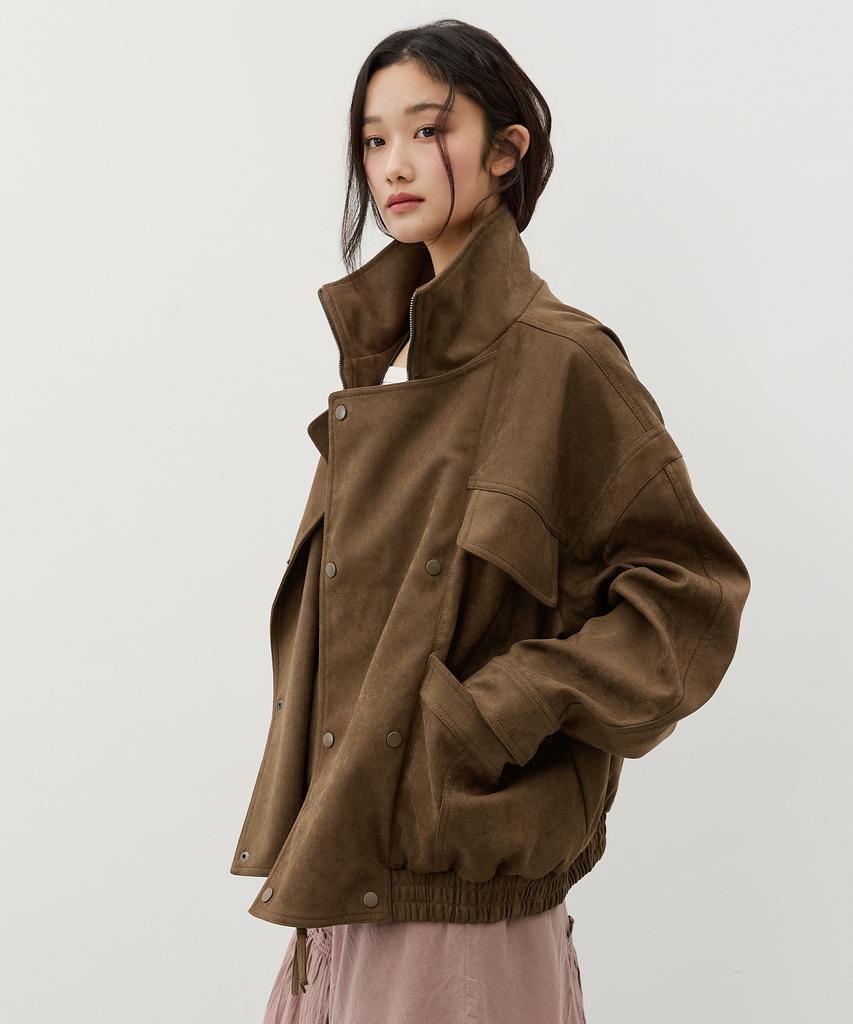 CITYBREEZE Suede Utility Jumper_Khaki Brown