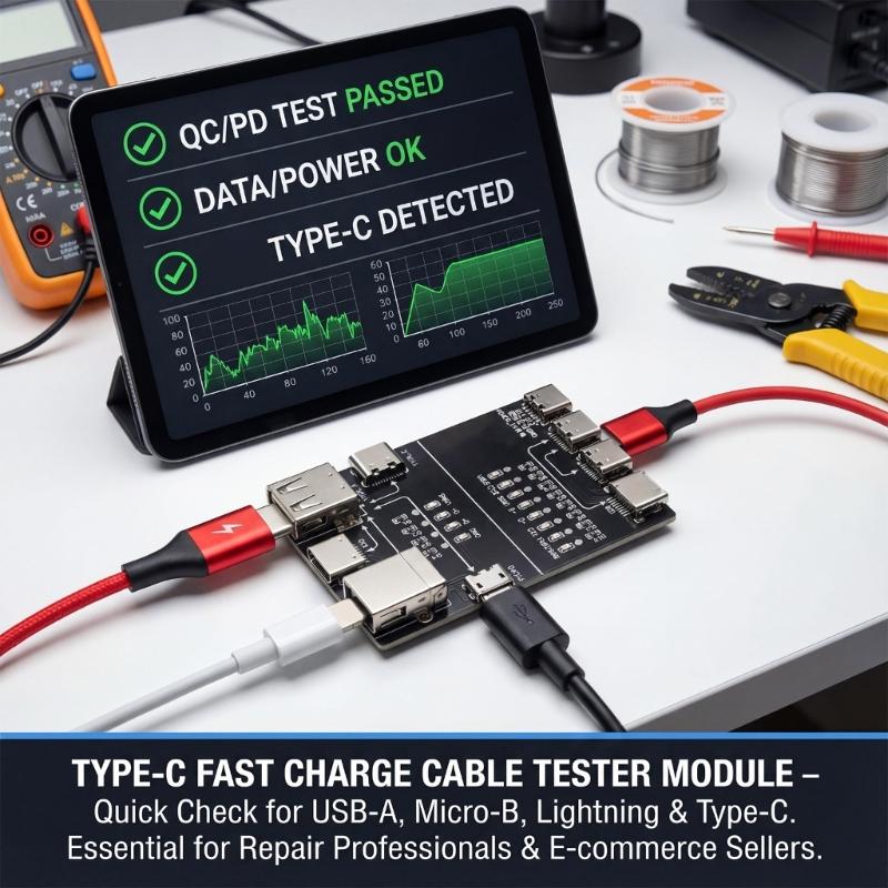 Fortschrittliches USB-Diagnosemodul Intelligenter Chip zur Überwachung der Datenübertragungsstabilität bei Telefon-, Tablet- und Computerkabeln