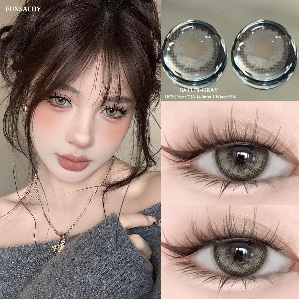 

Funsachy цветные контактные линзы для глаз в Корейском стиле, 1 пара, модные линзы для макияжа глаз, косметические линзы