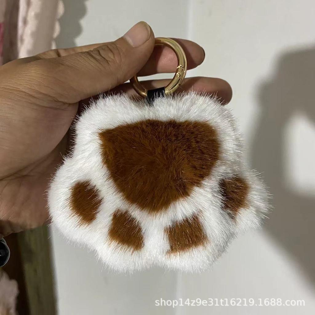 Niedlicher Katzenpfoten Plüsch Schlüsselanhänger Entzückender Taschenanhänger für Mädchen
