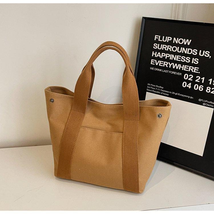 

Холщовая сумка женская осенне-зимняя универсальная 2025 новая модная портативная женская сумка простая тканевая сумка сумка-тоут темно-коричневого