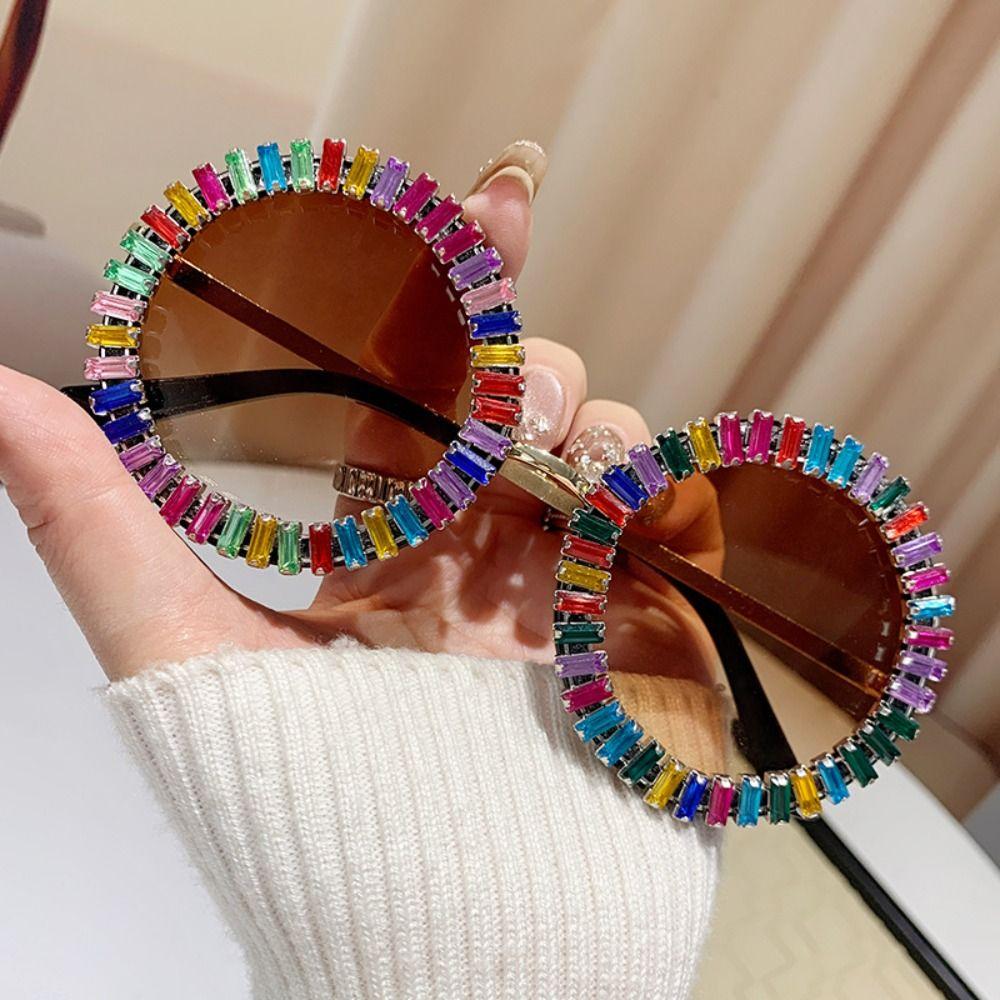Steampunk Rhinestone Sunglasses Fashion Beach Party Sun Glasses Trendy Women Spectacles  Selfie