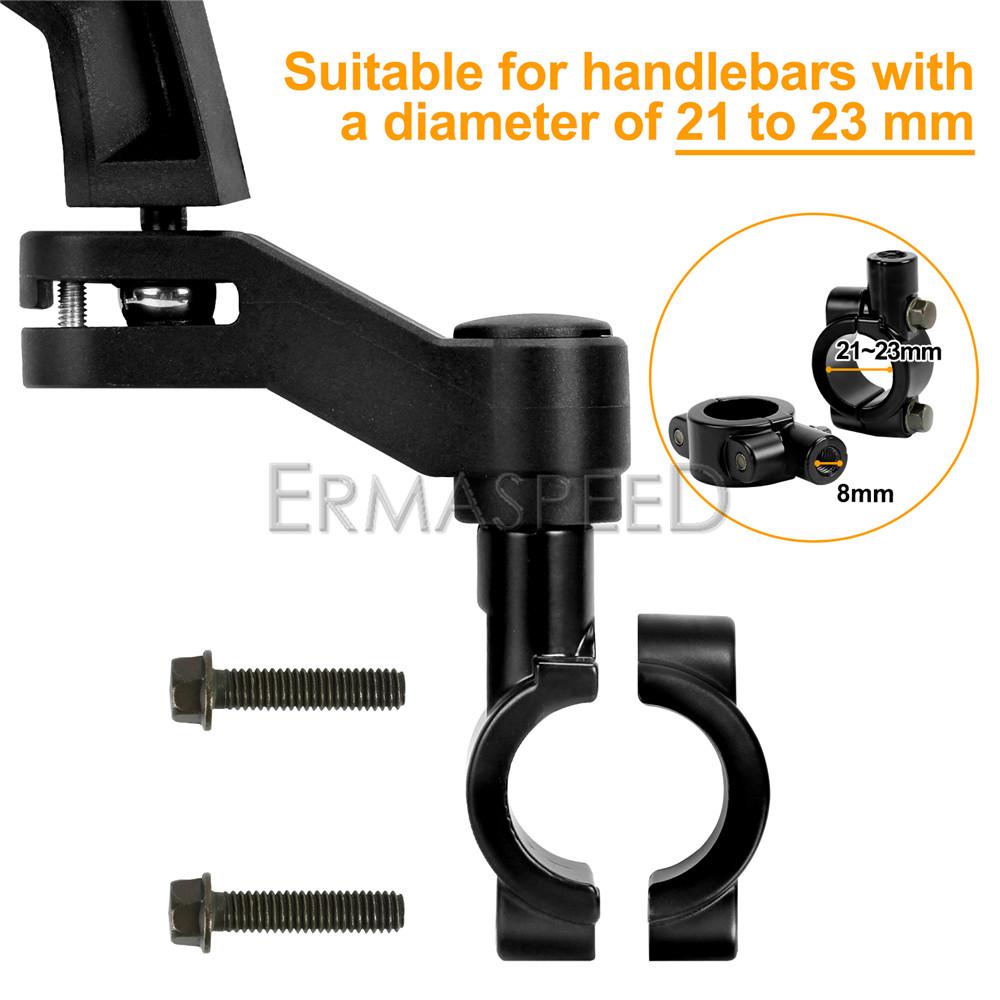 Universal-Carbonfaser-Motorrad-Rückspiegel mit 7/8-Zoll-Lenkerhalterung für Cruiser Scooter ATV Street Dirt