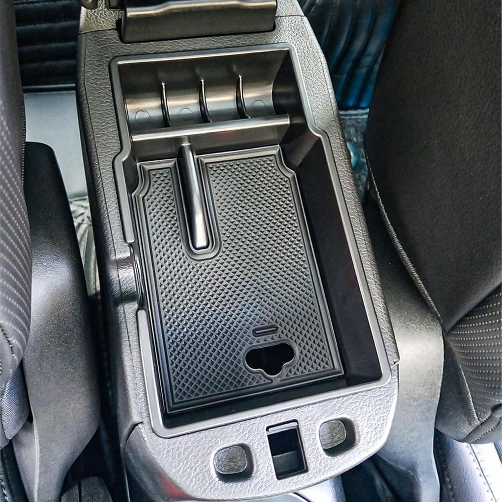EDBETOS Center Console Organizer Tray Compatible With Jeep Renegade Accessories 2015-     Armrest Glove Box Secondary Storage (Black Trim)