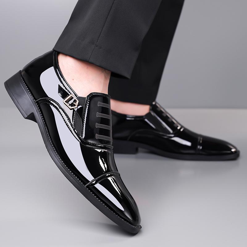 Fashion Business Classic Men's Leather Shoes Elegant quality luxurious style Party dress 38-48 Groom's wedding Black Gentlemen's shoes