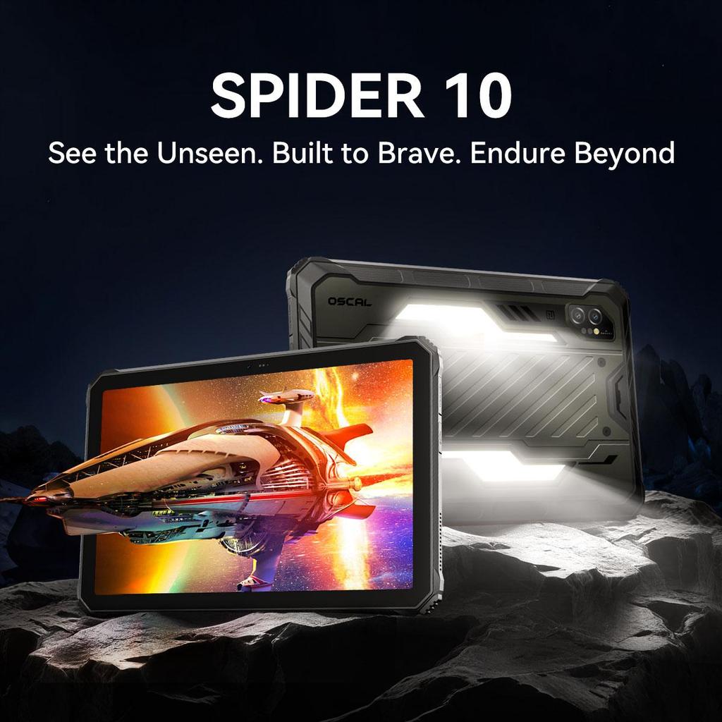 Oscal SPIDER 10 5G Rugged Tablets Android 15 11 Inch Display 8+8 GB RAM 256GB ROM Tablet PC 20000mAh 268.2*179.6*17mm