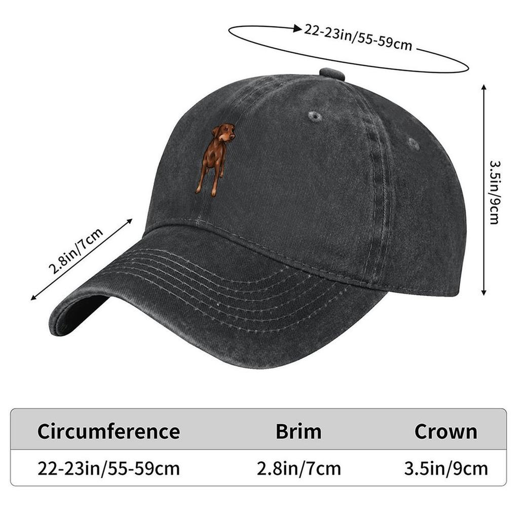 2026 Chocolate | Red Doberman | Natural Ear | Cute Cartoon Dog Art Baseball Cap Dropshipping Hats On Offer Fishing Cap Boy Women