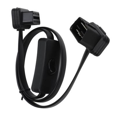 Schwarzer männlicher 16-Pin Diagnose Flachkabel Adapter Stecker weiblich 8 Adern OBD2 Verlängerungskabel mit