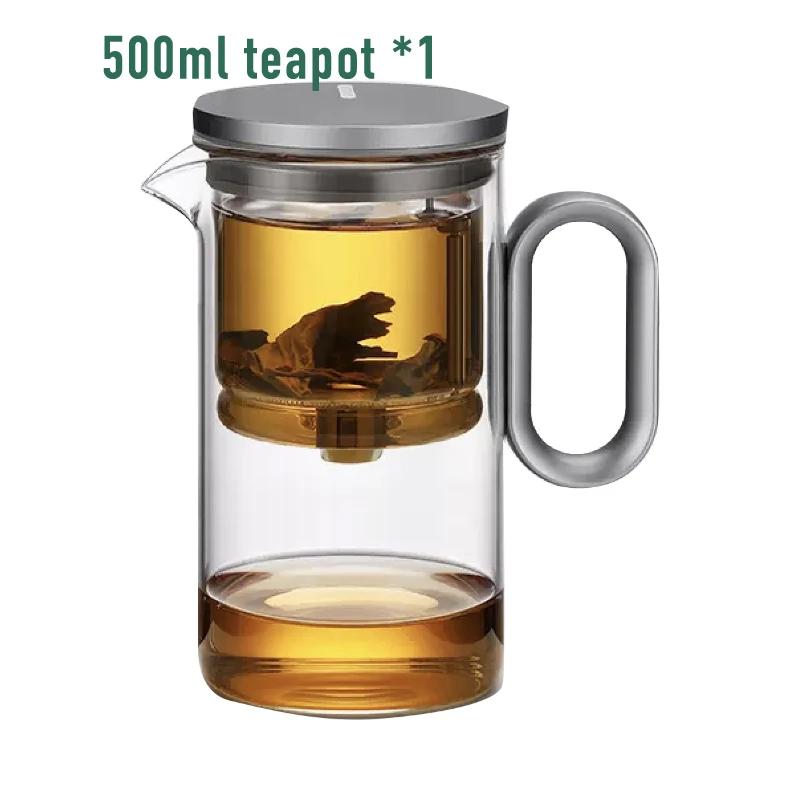 Magnetic Switch Tea Pot Set, High-End Tea Set, Tea Water Separator, Household Tea Making Tool, Heat-Resistant Glass Tea Set светло-зеленый