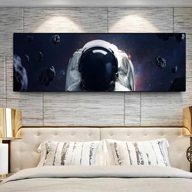 

Пейзаж Космос Космос Астронавт Планета Холст Картина Плакаты и принты Настенные художественные фотографии Детская комната Домашний декор Без рамки 60*170cm
