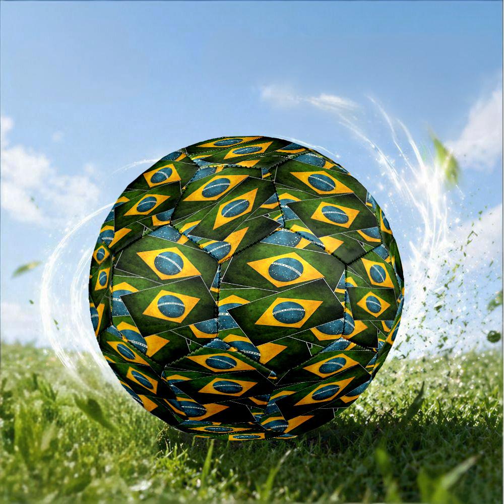 Brazil Artwork Printed Size 5 Soccer Balls, High-Quality, Anti-Slip, Protective Football, A Unique Gift , Birthdays, Christmas Gifts