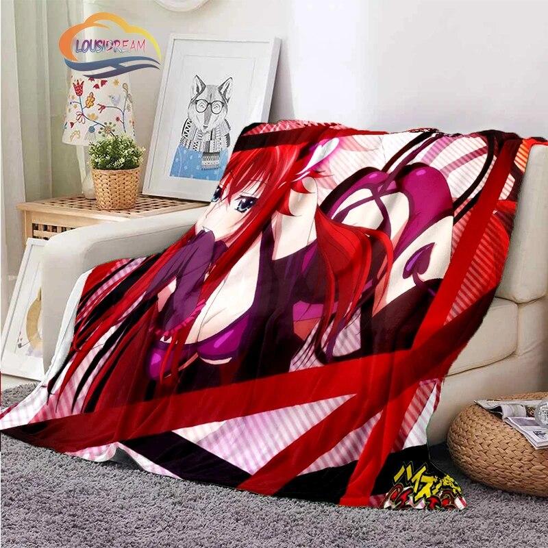 3D tištěná střední škola DxD plyšová deka Módní Flanel Fleece Sexy animace Dárek pro holčičku Sofa Nap Travel