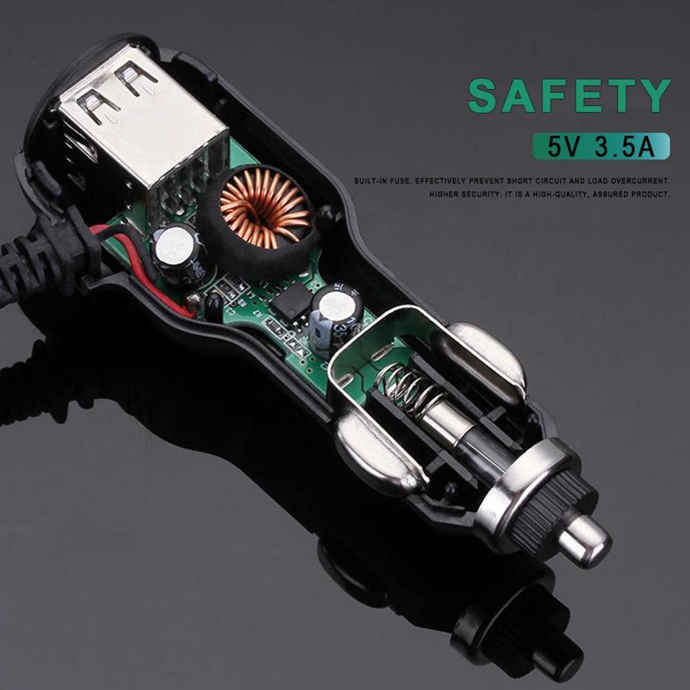 ABS Dashcam Autoladegerät 3.5A DVR Ladekabel Feuerfestes ABS