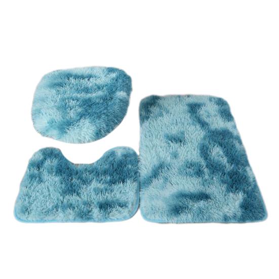 Yousheng 3Pcs/Set Bathroom Rug Absorbent Non Slip Floor Mat U-Shaped Plush Mat Toilet Lid Cover Mat with Rubber Backing for Bathroom Shower Toilet