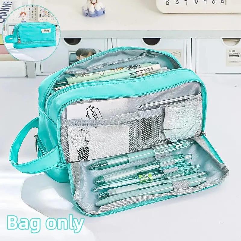 Large Capacity Double Layer Pencil Case Multi Functional and Minimalist Stationery Storage Student Stationery Supplies